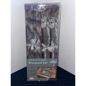Placemat Set Horses Rivers Edge‎ 4 pc Set Jacquard New